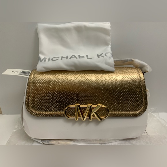 Michael Kors Parker Snake Embossed Leather Shoulder Bag - Picture 8 of 9